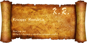 Knopp Renáta névjegykártya